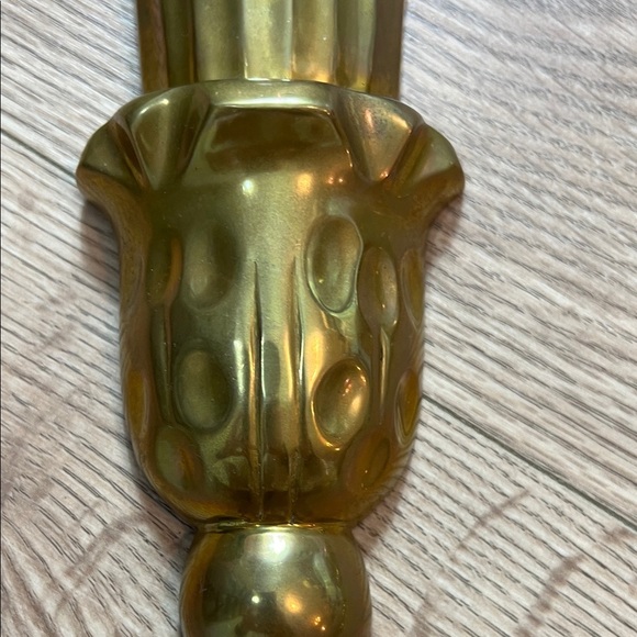 Vintage Brass Wall Shelves Set of 2 MCM Hollywood Regency Gold Tone Shelf - Picture 5 of 10